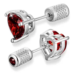 【新品】 [DuoDiner]ピアス つけっぱなし 誕生石 ピアス レディース ハートサージカルステンレス 金属アレルギー対応 誕生日プレゼント (6mm, 1月)