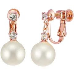 【新品】 [ジュエリーショップエム] 日本製 直結 ストーン 貝パール 真珠 シンプル イヤリング ねじ式 金属アレルギー対応 ピンクゴールド e0132 E 10mm PG