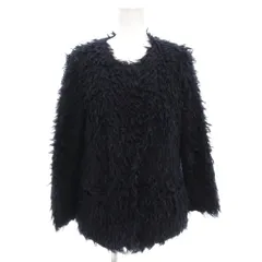 マックス&コー MAX&CO. ブルゾン ジャケット フェイクファー シャギー ふわふわ 40 紺 ネイビー /FF IBO78