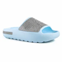 ロンドンラグ レディース シューズ サンダル London Rag DUMBA Diamante Womens Pool Sliders Blue ブルー