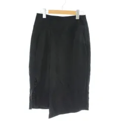 ヘルムートラング HELMUT LANG タイトスカート ウール ひざ丈 アシンメトリー サイドスリット XS 黒 ブラック 16-8407500-050-900 /APのサムネイル