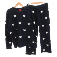 ジェラートピケオム GELATO PIQUE HOMME 23AW HOLIDAY ハートジャガードプルオーバー パンツ セットアップ ルームウェア イージー M 紺 ネイビー /FFのサムネイル