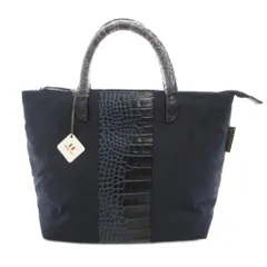 ノーブランド タグ付き ハンドバッグ LIMONTA社製ナイロン 紺 ネイビー ジッパー /NL ■GY06