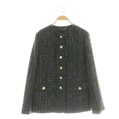 セルフォード CELFORD 24AW パイピングツイードジャケット ノーカラー 38 黒 白 /CX ■OSのサムネイル