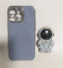 【未使用／スマホケース】iPhone14 Pro用ケース  宇宙飛行士スタンド付き  ブルー