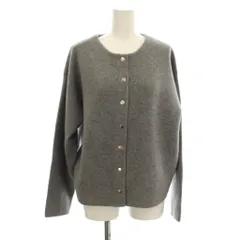 ナチュラルビューティーベーシック NATURAL BEAUTY BASIC 25AW FOX接結ニットジャケット セーター F グレー ノーカラー 長袖 無地 0175275810 /JP