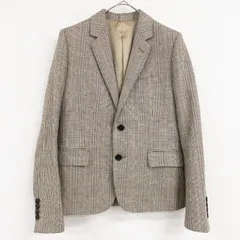 ◎CELINE　セリーヌ　テーラードジャケット　グレンチェック　チェック柄　リネン　ウール　ブラウン　イタリア製　レディース　34　b00754のサムネイル