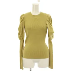 マイストラーダ Mystrada ニット セーター 38 黄緑 ライトグリーン 長袖 パフスリーブ リブ編み /LP ■GY58