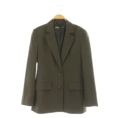 ザラ ZARA テーラードジャケット シングル XS カーキ /DF ■OS