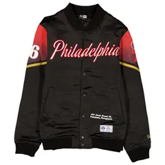 ニューエラ メンズ アウター ジャケット・ブルゾン サテン Mens New Era Black Philadelphia 76ers 202526 City Edition FullSnap Satのサムネイル