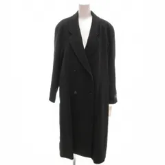 ノーブランド タグ付き チェスターロングコート カシミヤ ダブルブレスト 11 黒 ブラック /YJ ■ECA001