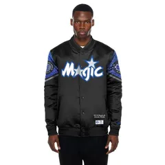 ニューエラ メンズ アウター ジャケット・ブルゾン サテン Mens New Era Black Orlando Magic 202526 City Edition FullSnap Satin Jaのサムネイル