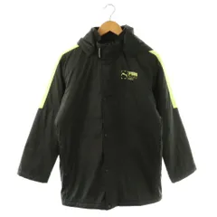 プーマ PUMA キッズ 中綿ジャケット ジャンパー フード 160 ブラック イエロー /ES ■ECE003
