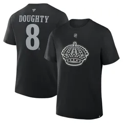 ファナティクス メンズ トップス Tシャツ Mens Fanatics Drew Doughty Black Los Angeles Kings Authentic Stack Name Number TShirt Kgs Black ブラック