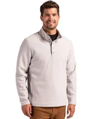 カッターアンドバック メンズ アウター ジャケット・ブルゾン フリース Cutter Buck Hunts Pointextured Fleece Recycled Mensnapullover Poのサムネイル
