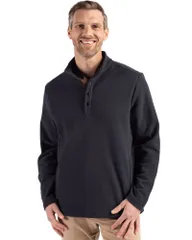 カッターアンドバック メンズ アウター ジャケット・ブルゾン フリース Cutter Buck Hunts Pointextured Fleece Recycled Mensnapullover Blのサムネイル