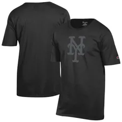 チャンピオン メンズ トップス Tシャツ ロゴ Mens Champion Black New York Mets Tonalogo TShirt Met Black ブラック