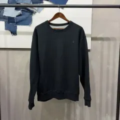 (105) Champion カジュアル ストリート 起毛 無地 ブラック スウェット 長袖Tシャツ