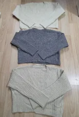 (新品) クロップド ケーブル編みニット 3種セット出品
