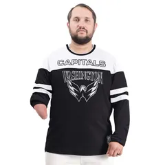 カール バンクス メンズ トップス Tシャツ キャップ 長袖 Mens GIII Sports by Carl Banks Black Washington Capitals Adaptive Wea