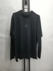 ナイキ ジョーダン 長袖Tシャツ 半袖 レイヤード ドライフィット エア Tシャツ ブラック XL