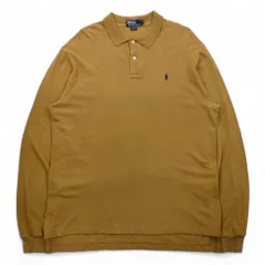 Polo by Ralph Lauren 90年代 ロングスリーブ ポロシャツ L ベージュ 鹿の子 スモールポニー刺繍