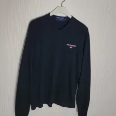 95_POLO SPORT(ポロスポーツ) 長袖 Vネック Tシャツ ブラック Ralph Lauren