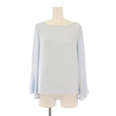 グリーンレーベルリラクシング ユナイテッドアローズ green label relaxing シャツ ブラウス プルオーバー 長袖 クルーネック ベルスリーブ ワンカラー F 水色 ライトブルー /BB