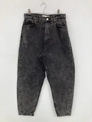 ZARA ザラ デニムパンツ EUR 36 ブラック フルレングス 無地 ワイド・ルーズ テーパード ハイウエスト ヴィンテージ