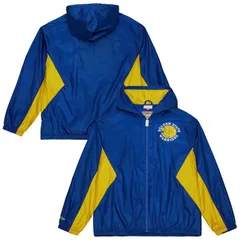 ミッチェルネス メンズ アウター ジャケット・ブルゾン Mens Mitchell Ness Royal Golden State Warriors Playmaker FullZip Hoodedのサムネイル