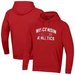 アンダーアーマー メンズ トップス Tシャツ フリース パーカー Mens Under Armoured Wisconsin Badgers 2025 Sideline Rival Fleece Hoodie Wis Red レッド