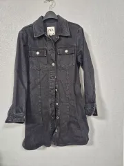 ザラ ブラック デニム シャツ ONE PIECE S
