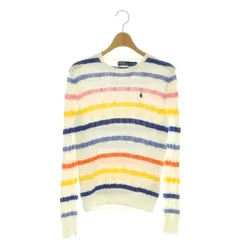 ポロ ラルフローレン POLO RALPH LAUREN ストライプケーブルニット コットンセーター プルオーバー M 白 マルチカラー /CX ■OS 