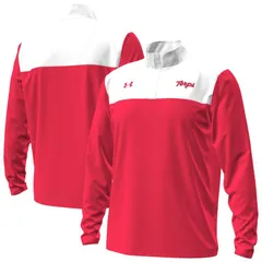 アンダーアーマー メンズ トップス Tシャツ Mens Under ArmouredWhite Maryland Terrapins Green Blocked QuarterZipullover Mared レッド