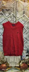 ポロ ラルフローレン ケーブルニット ベスト レッド