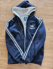 アディダス ファイヤーバード ネイビー 起毛 ヴィンテージ フーディージップアップ