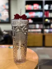 新品 限定 リボン ストローカップ   Starbucks 710ml 並行輸入品