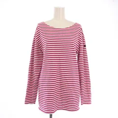 ルミノア Leminor バスクシャツ カットソー 長袖 ボートネック ボーダー柄 1 ピンク 白 ホワイト /BB