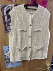 アイボリー ニット カーディガン ベスト