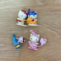 4個まとめ Sanrio サンリオ レトロキティー フィギュア hello kitty(ハローキティ) ミニ フィギュア レトロキティー hello kitty(ハローキティ) キーホルダー