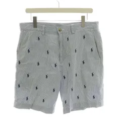ポロ ラルフローレン POLO RALPH LAUREN ショートパンツ ハーフパンツ ポニー刺繍 ストライプ W32 青 白 /YM