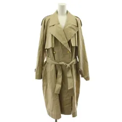 イヴサンローラン YVES SAINT LAURENT カサンドラロゴ スプリングコート ロング丈 コットン 麻 リネン混 M ベージュ FR009-003 /AN23のサムネイル