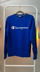 Champion ブルー ロゴ スウェット Tシャツ