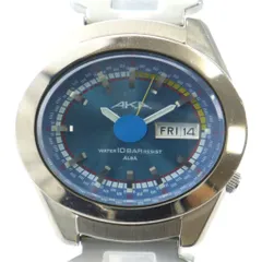 セイコー SEIKO アルバ ALBA V743-5A10 腕時計 ウォッチ クォーツ 青文字盤 カレンダー付き デイト シルバー色 ■GY18 /MQ