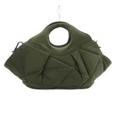 イッセイミヤケ ISSEY MIYAKE ハンドバッグ フェイクスエード 立体加工 緑 グリーン /JS ■GY18のサムネイル
