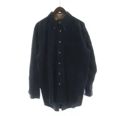 バーバリー ロンドン BURBERRY LONDON コーデュロイシャツ 長袖 シングル ボタンダウン ロゴ M 紺 ネイビー ■GY14 /MQ