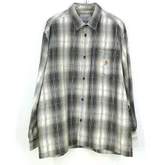 Carhartt カーハート メンズ 秋冬 オーバーサイズ シャツ チェック柄 ベージュ (HU43319)