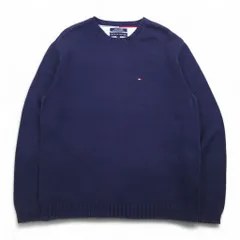 TOMMY HILFIGER 90年代 コットン ニット クルー セーター L ネイビー コットン
