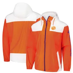 コロンビア メンズ アウター ジャケット・ブルゾン Mens Columbia Orange Clemson Tigers Flash Challenger II OmniShade FullZip Windbreaker Jacket Clm Orange