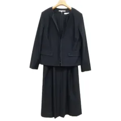 ナチュラルビューティー NATURAL BEAUTY フォーマル アンサンブル スーツ セットアップ ワンピース ノーカラー ジャケット 美品 13 ネイビー